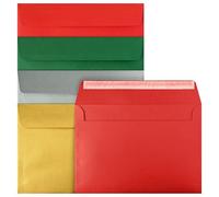 Netuno 20 buste lettere colorate mix Natale C5 16,2 x 22,9 cm set buste lettera eleganti grandi a5 colori assortiti per biglietti auguri inviti matrimonio compleanno battesimo partecipazioni