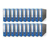 Netuno 20 Raccoglitori a Leva A4 Ekobox Dorso 7,5 cm Colore blu 2 Anelli Cartone Riciclato Marmorizzato Registratori Ecologici per Ufficio scuola Archiviazione Documenti Senza Custodia