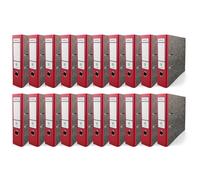 Netuno 20 Raccoglitori a Leva A4 Ekobox Dorso 7,5 cm Colore rosso 2 Anelli Cartone Riciclato Marmorizzato Registratori Ecologici per Ufficio scuola Archiviazione Documenti Senza Custodia