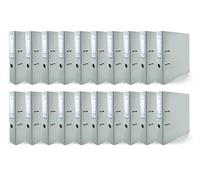 Netuno 20 raccoglitori A4 azzurro pastello lucido 7,5 cm 2 anelli raccoglitore colorato per documenti ufficio con Meccanismo a Leva tasca Trasparente organizer faldone documenti classificatore
