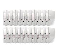 Netuno 20 raccoglitori A4 bianco 2 anelli dorso 8 cm raccoglitore documenti ufficio cartone Rivestito in Polipropilene con Meccanismo a Leva organizer faldone documenti classificatore