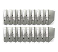 Netuno 20 raccoglitori A4 grigio 2 anelli dorso 8 cm raccoglitore documenti ufficio cartone Rivestito in Polipropilene con Meccanismo a Leva organizer faldone documenti classificatore