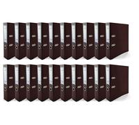 Netuno 20 raccoglitori formato A4 marrone cioccolato lucido 7,5 cm Ekobox Premium Edition meccanismo a 2 anelli raccoglitore in cartone ecologico riciclato per archivio ufficio faldoni portadocumenti