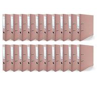 Netuno 20 raccoglitori lucidi rosa pastello formato A4 Ekobox Premium Edition meccanismo a 2 anelli 75 mm raccoglitore in cartone ecologico riciclato per archivio ufficio faldoni portadocumenti