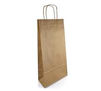 Netuno 200 Borse Carta Kraft con Manici marrone 18 x 8 x 38 cm Shopper Resistenti per Regali e Bottiglie borse portabottiglie packaging sacchetti regalo bottiglia buste carta per vino negozi