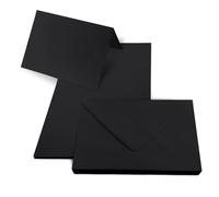 Netuno 25 biglietti pieghevoli con busta formato B6 12,5 x 17,5 colore nero carta colorata Rainbow set creativo cartoline e buste per inviti partecipazioni biglietti auguri matrimonio compleanno