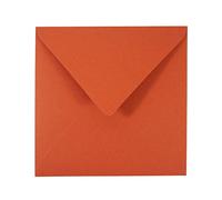 Netuno 25 buste da lettera rosse quadrate 15,3x15,3 cm pregiate e naturali | 120 gr Materica Terra Rossa · per matrimonio, Natale, San Valentino e auguri