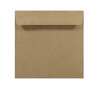 Netuno 25 Buste Lettere Quadrate Marrone 15 x 15 cm 100g Carta Kraft Taglio Dritto Con Strip Adesivo Riciclate per Partecipazioni Inviti Feste