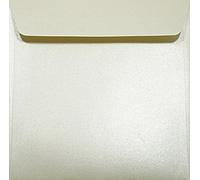 Netuno 25 buste lettere quadrate perlate crema 17 x 17 cm 120g Majestic Candelight Cream buste colorate carta perlescente buste feste compleanno battesimo matrimonio Natale Pasqua buste inviti