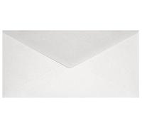 Netuno 25 buste lunghe bianco perlato formato DL 22 x 11 cm 120g Aster Metallic White buste lusso bianche eleganti per biglietti auguri invito partecipazione matrimonio battesimo compleanno comunione