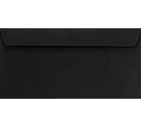 Netuno 25 buste per lettere nero formato DL 110x 220 mm 120g Burano Nero buste lunge nere buste americane nere senza finestra buste lutto condoglianze partecipazioni compleanno matrimonio Natale