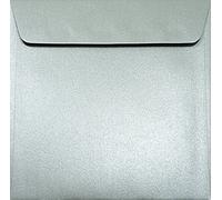 Netuno 25 buste per lettere perlate quadrate argento 17 x 17 cm 120g Majestic Moonlight Silver buste perlescenti per biglietti inviti partecipazioni matrimonio battesimo compleanno Natale Pasqua