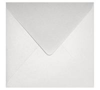Netuno 25 buste quadrate bianco perlato 153x 153 mm 120g Aster Metallic White buste di lusso bianche perlescenti per biglietti invito partecipazioni matrimonio battesimo compleanno buste perla
