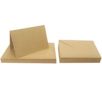 Netuno 25 cartoncini pieghevoli A6 marrone kraft 300g + 25 buste formato C6 11,4 x 16,2 cm marrone kraft 100g carta da lettere elegante con busta abbinata set di corrispondenza biglietti vuoti