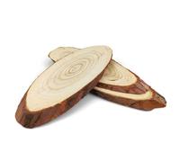 Netuno 3 Dischi Ovali in Legno Senza Buco - Larghezza 20 cm - Da Decorare per Natale, Fai Da Te, Segnaposto - Tronco Grezzo, Rondelle per Decorazione Bricolage