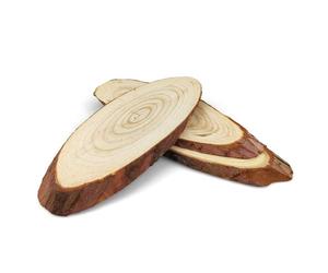 Netuno 3 Dischi Ovali in Legno Senza Buco - Larghezza 20 cm - Da Decorare per Natale, Fai Da Te, Segnaposto - Tronco Grezzo, Rondelle per Decorazione Bricolage