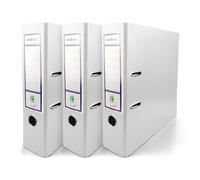 Netuno 3 raccoglitori cartone ecologico riciclato bianco a 2 anelli A4 dorso 8 cm raccoglitori per ufficio scuola archivio faldoni portadocumenti