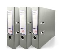 Netuno 3 raccoglitori cartone ecologico riciclato grigio a 2 anelli A4 dorso 8 cm raccoglitori per ufficio scuola archivio faldoni portadocumenti