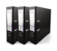 Netuno 3 raccoglitori cartone ecologico riciclato nero a 2 anelli A4 dorso 8 cm raccoglitori per ufficio scuola archivio faldoni portadocumenti