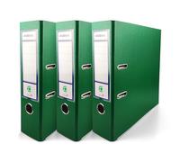 Netuno 3 raccoglitori cartone ecologico riciclato verde a 2 anelli A4 dorso 8 cm raccoglitori per ufficio scuola archivio faldoni portadocumenti registratori ad anelli a4 verdi