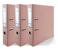 Netuno 3 raccoglitori per documenti formato A4 rosa pastello lucido Ekobox Premium Edition meccanismo a 2 anelli dorso 75 mm raccoglitore in cartone ecologico riciclato per archivio ufficio