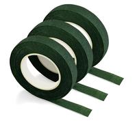 Netuno 3 rotoli Nastro Floreale Autoadesivo verde 12 mm x 25 m nastro estensibile naturale per fioristi bouquet centrotavola decorazioni floreali fai da te ghirlande fiori