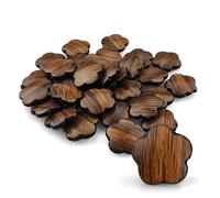 Netuno 30 perline di legno fiori 15 mm x 15 mm perle legno con foro da infilare perle decorative legno marrone per gioielli fai da te braccialetti bigiotteria perle legno per collane lavoretti