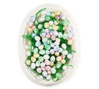 Netuno 36 Pezzi Uova polistirolo Bianco-Multicolore 2,5 cm x 3 cm Uova di Pasqua Decorative Piccole addobbi Uova Decorazione Pasquale Uova Deco pasquali Uova Colorate Artificiale Uova finte