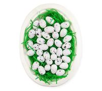 Netuno 36 Uova di polistirolo Bianco 2 cm x 2,5 cm Uova di Pasqua macchiate Uova Decorative pasquali Piccoli Uova Artificiali Decorazione Pasqua Uovo Schiuma Uova Uccelli finte