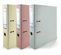 Netuno 3x Premium raccoglitori di file Vaniglia Rosa Blu A4 Ekobox Edition 75mm in plastica, raccoglitore ad anelli a 2 fori, formato A4, ufficio