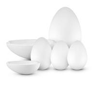Netuno 4 uova di polistirolo, 1 x 30 cm, 1 x 20 cm, 2 x 18 cm, set di uova in polistirolo bianco, uova di Pasqua, decorazione per Pasqua, fai da te, modellazione, regalo di diverse dimensioni