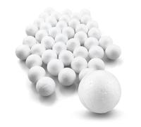 Netuno 48 palline di polistirolo da 25 mm, per fai da te, 2,5 cm, decorazioni natalizie, per fai da te, palline di polistirolo, palline di Natale, bianco, piccole sfere in polistirolo espanso