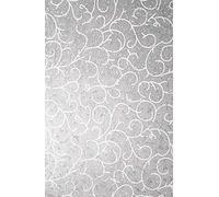 Netuno 5 Fogli Tessuto Decorativo Sottile Bianco con Motivo Pizzo Bianco con Glitter Argento 190 x 290 mm ca 40g Fogli Decorativi Tessuto Non Tessuto per Decorazioni da Tavolo inviti
