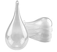 Netuno 5 Gocce acriliche trasparenti apribili 18 cm ornamenti a forma di goccia in acrilico trasparente con foro decorazioni natalizie acriliche addobbi fai da te Natale