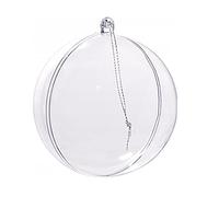 Netuno 5 Palline Acriliche Trasparenti 8 cm Sfere in acrilico Divisibili Richiudibili per decorazioni natalizie Fai da Te Natale Pasqua Matrimonio Hobby Creativi addobbi albero Natale