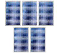 Netuno 5 x 260 pietre glitterate autoadesive blu scuro 6 mm, piccole pietre decorative colorate da incollare per fai da te, strass colorati