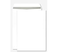 Netuno 50 buste a sacco bianche formato B4 25 x 35,3 cm 90g buste commerciali bianco con stampa interna grigio senza finestra con strip adesivo per corrispondenza aziendale lettere documenti