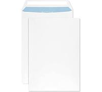 Netuno 50 buste a sacco bianche formato B5 17,6 x 25 cm 90g buste commerciali con stampa interna blu Promail senza finestra con strip adesivo per lettere corrispondenza aziendale documenti