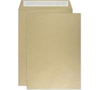 Netuno 50 buste a sacco marrone formato B5 17,6 x 25 cm 90g buste lettera commerciali grandi senza finestra con strip adesivo per spedizioni corrispondenza aziendale lettere documenti fatture