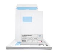 Netuno 50 buste bianche formato C4 22,9 x 32,4 cm 90g buste lettera commerciali grandi senza finestra con strip adesivo per spedizioni corrispondenza aziendale lettere documenti fatture