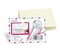 Netuno 50 cartoncini Bristol ecru formato A6 10,5 x 14,8 cm 250g Cartoncino colorato per Biglietti Inviti Bricolage Fai da Te Collage Scrapbooking Progetti Creativi scuola carta creativa spessa