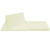 Netuno 50 cartoncini pieghevoli A6 crema + 50 buste formato C6 11,4 x 16,2 cm crema carta da lettere elegante con busta abbinata set di corrispondenza biglietti vuoti