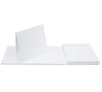Netuno 50 cartoncini pieghevoli biano + 50 buste quadrate bianco 15,6 x 15,6 cm carta da lettere elegante con busta abbinata set di corrispondenza biglietti vuoti