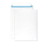 Netuno 500 buste a sacco bianche formato C5 16,2 x 22,9 cm 90g buste commerciali bianco con stampa interna blu senza finestra con strip adesivo per corrispondenza aziendale lettere documenti