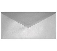 Netuno 500 buste lettere argento perlato formato DL 22 x 11 cm 120g Aster Metallic Silver buste lunghe americane perlescenti eleganti per partecipazioni biglietti auguri inviti matrimonio compleanno