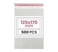 Netuno 500 bustine trasparenti autoadesivi 12,5 x 17 cm con patta da 3 cm Sacchetti OPP lucidi polipropilene trasparente Buste Protettive adesive per Vestiti Documenti Fumetti Foto Cosmetici