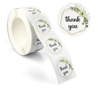 Netuno 500 pezzi adesivi Thank You rotondi con fiori etichette autoadesive rotolo eleganti per Ringraziamento regali biglietti sacchetti matrimonio compleanno bomboniere Sticker Rotondi