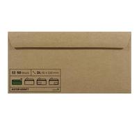 Netuno 50x busta lettere carta kraft formato DL 110 x 220 mm 100g Aster Kraft busta da lettera lunga gommata senza finestra busta americana DL busta lettera elegante eco riciclata