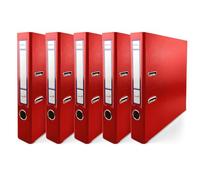 Netuno 5x raccoglitore ad 2 anelli a4 dorso 5 cm rosso registratore a leva con anelli raccoglitore carte registratore archivio faldone portadocumenti dossier ufficio archiviazione documenti