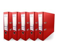 Netuno 5x raccoglitore ad 2 anelli a4 dorso 8 cm rosso registratore a leva con anelli raccoglitore carte registratore archivio faldone portadocumenti dossier ufficio archiviazione documenti